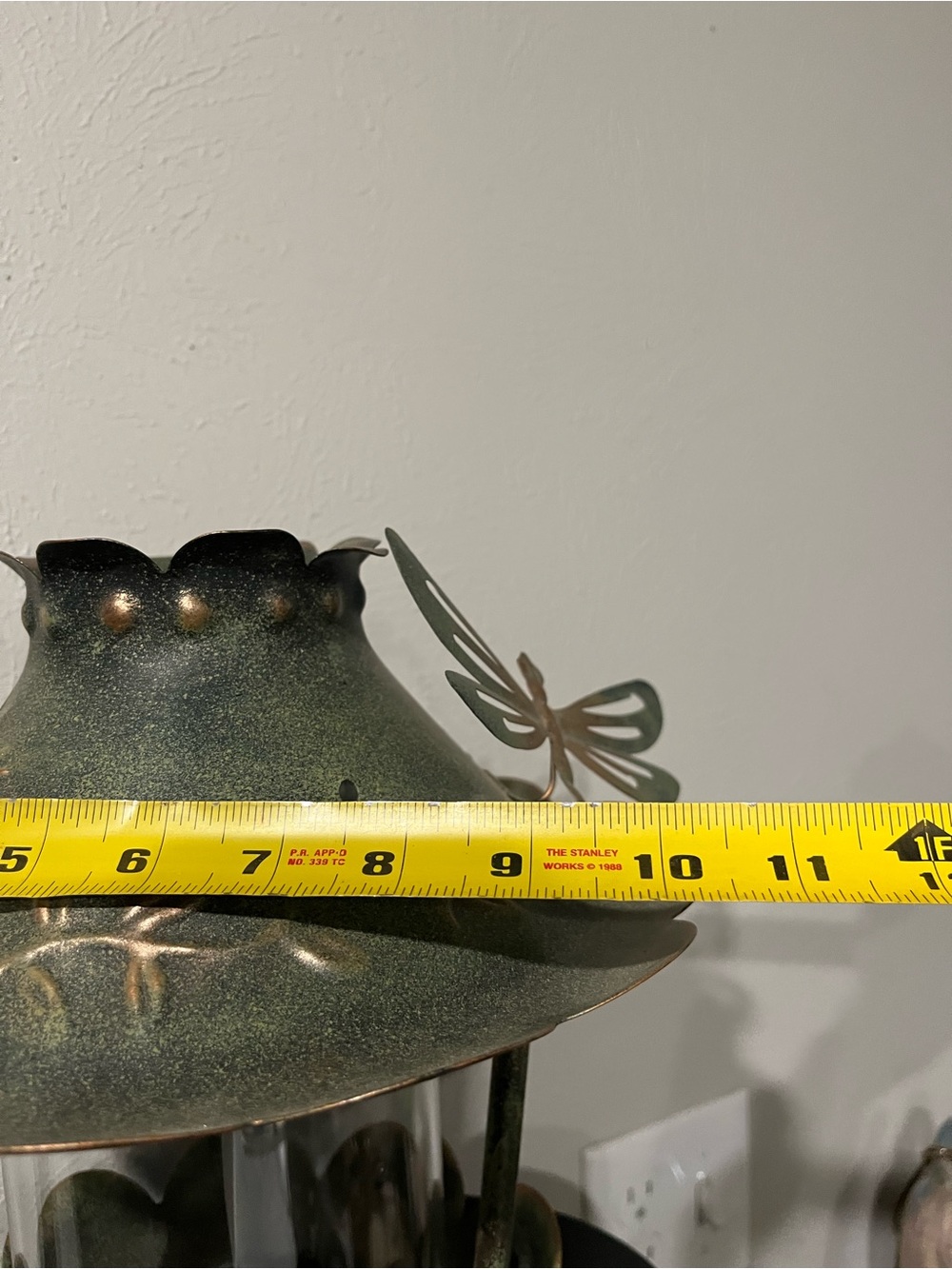 Decorative Green Metal Dragonfly bird feeder - Picture 5 of 5